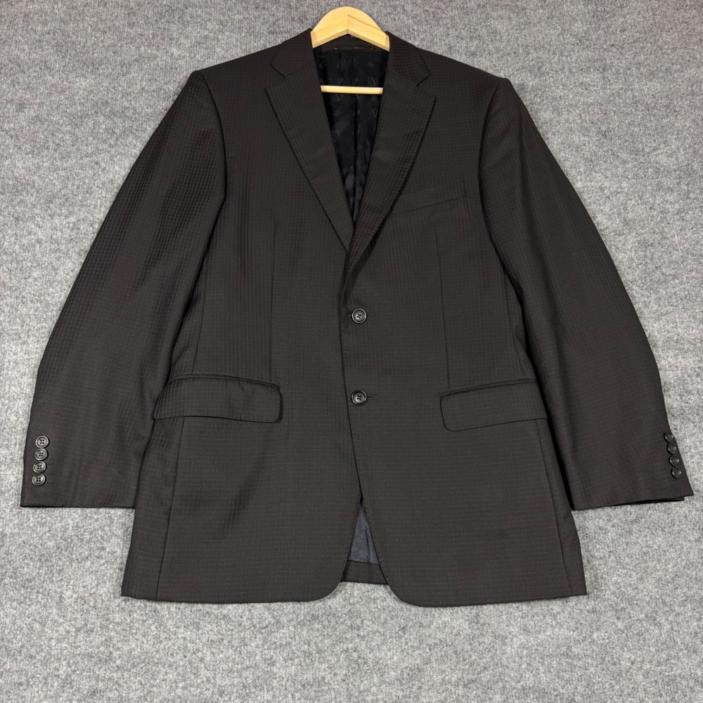 Vtg Versace Collection Blazer Textured 2-Button Mens 50/40R Brown 100% Wool EUC